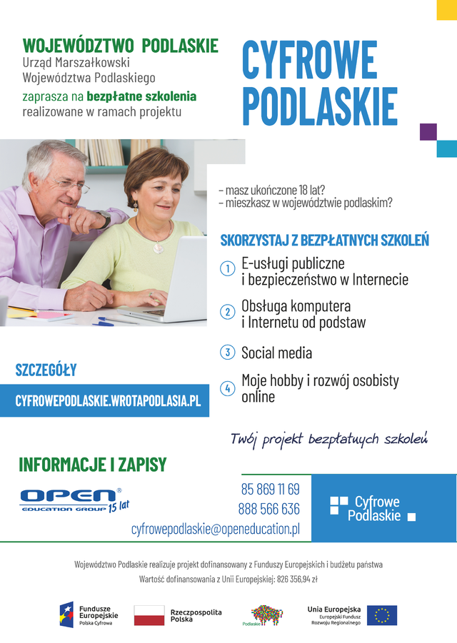 Cyfrowe Podlasie - Plakat informujący o szkoleniu.png