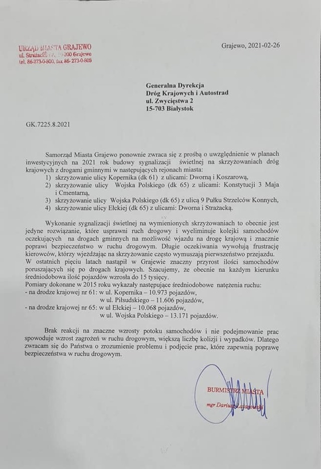 pismo Burmistrza Miasta Grajewo do GDDKiA.jpg