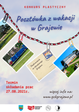 Plakat konkurs Pocztówka z wakacji w Grajewie.png