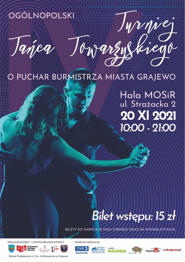 plakat Ogólnopolski Turniej Tańca Towarzyskiego 20.11.2021 media.jpg